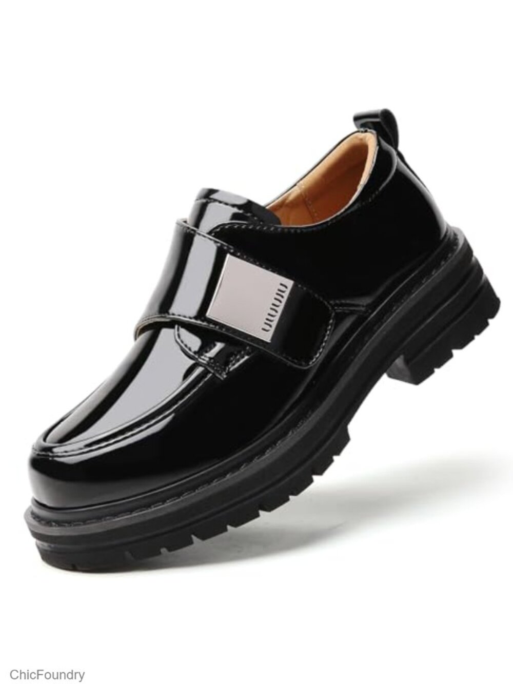 Faux Leather Chunky Platform Loafers Slip On Women's Office Casual Shoes